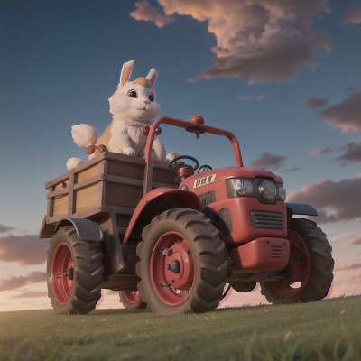 Image For Post Anime, troll, market, rabbit, tractor, storm, HD, 4K, AI Generated Art