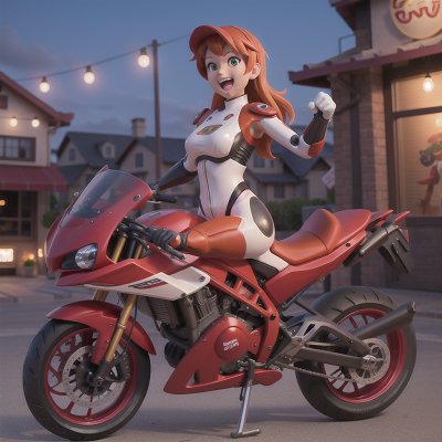 Image For Post Anime, jumping, motorcycle, seafood restaurant, cyborg, celebrating, HD, 4K, AI Generated Art