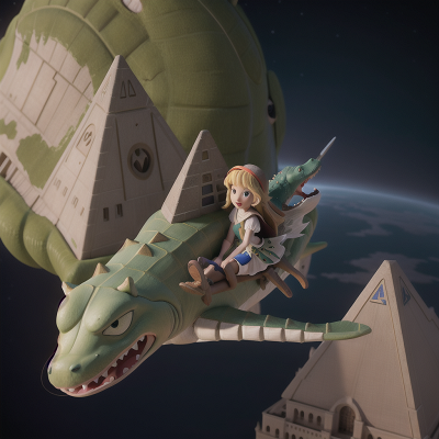 Image For Post Anime, alligator, sword, fairy, pyramid, space shuttle, HD, 4K, AI Generated Art