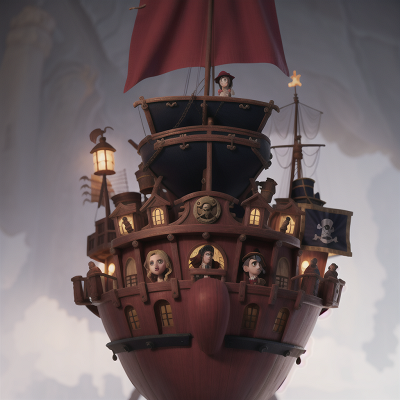 Image For Post Anime, pirate ship, haunted mansion, circus, dancing, zombie, HD, 4K, AI Generated Art