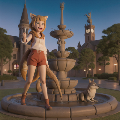 Image For Post Anime, hovercraft, kangaroo, fountain, werewolf, map, HD, 4K, AI Generated Art