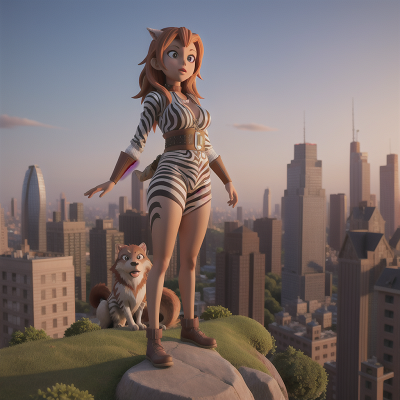 Image For Post Anime, skyscraper, zebra, werewolf, detective, fairy, HD, 4K, AI Generated Art