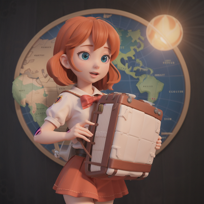 Image For Post Anime, fairy dust, accordion, map, volcano, school, HD, 4K, AI Generated Art