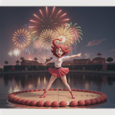 Image For Post Anime, dancing, fireworks, maze, force field, carnival, HD, 4K, AI Generated Art