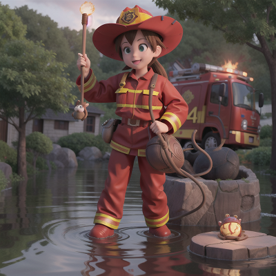 Image For Post Anime, flood, firefighter, witch, monkey, turtle, HD, 4K, AI Generated Art