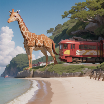 Image For Post Anime, train, beach, seafood restaurant, circus, giraffe, HD, 4K, AI Generated Art