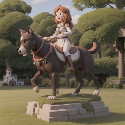 Image For Post Anime, hovercraft, statue, crystal, farm, dog, HD, 4K, AI Generated Art