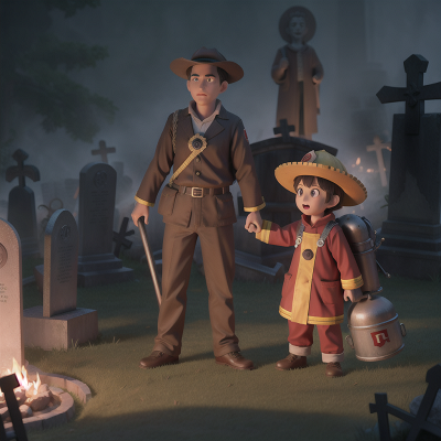 Image For Post Anime, haunted graveyard, knights, firefighter, teacher, drought, HD, 4K, AI Generated Art