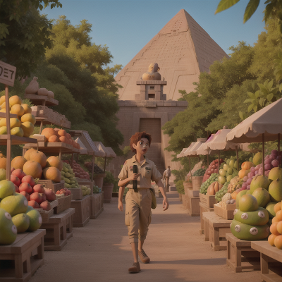Image For Post Anime, alien, pyramid, zookeeper, fruit market, drought, HD, 4K, AI Generated Art
