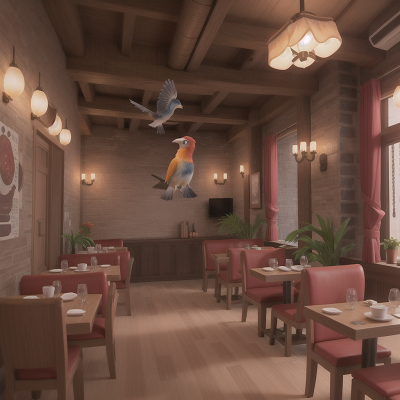 Image For Post Anime, artificial intelligence, holodeck, celebrating, seafood restaurant, bird, HD, 4K, AI Generated Art