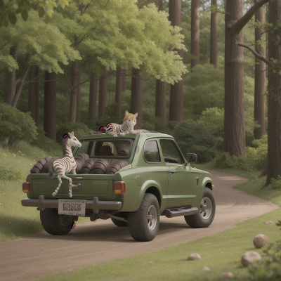 Image For Post Anime, zebra, forest, car, castle, griffin, HD, 4K, AI Generated Art