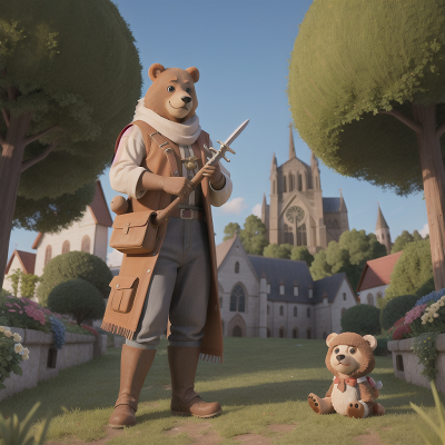 Image For Post Anime, cathedral, bear, farmer, sword, zebra, HD, 4K, AI Generated Art
