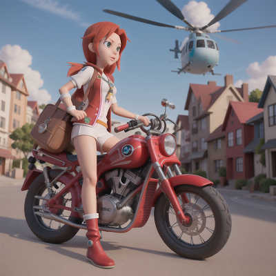 Image For Post Anime, shark, bicycle, helicopter, cursed amulet, city, HD, 4K, AI Generated Art