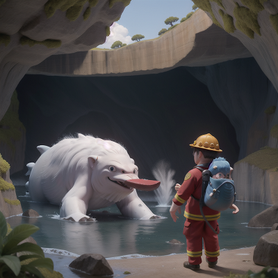 Image For Post Anime, yeti, whale, cave, firefighter, dog, HD, 4K, AI Generated Art