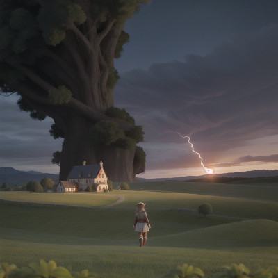 Image For Post Anime, tornado, sasquatch, farmer, elf, castle, HD, 4K, AI Generated Art