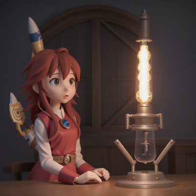 Image For Post Anime, rocket, harp, scientist, tower, lamp, HD, 4K, AI Generated Art