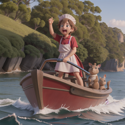 Image For Post Anime, boat, kangaroo, chef, knight, crying, HD, 4K, AI Generated Art