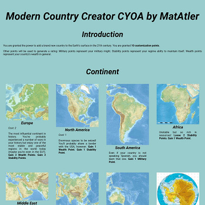 Image For Post Modern Country Creator CYOA by MatAtler