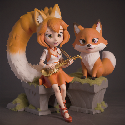 Image For Post Anime, saxophone, fox, sushi, queen, castle, HD, 4K, AI Generated Art