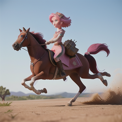 Image For Post Anime Art, Noble princess-turned-warrior, delicate pink hair and stoic expression, in a war-torn battlefield