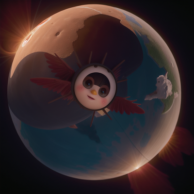 Image For Post Anime, solar eclipse, dwarf, bird, map, ocean, HD, 4K, AI Generated Art
