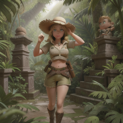 Image For Post Anime Art, Fearless archaeologist, khaki shorts, and sun-bleached hair