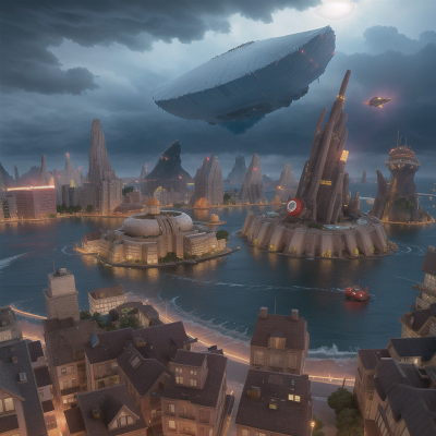 Image For Post Anime, hail, force field, tsunami, superhero, underwater city, HD, 4K, AI Generated Art