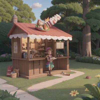 Image For Post Anime, fairy, park, hot dog stand, book, wizard, HD, 4K, AI Generated Art