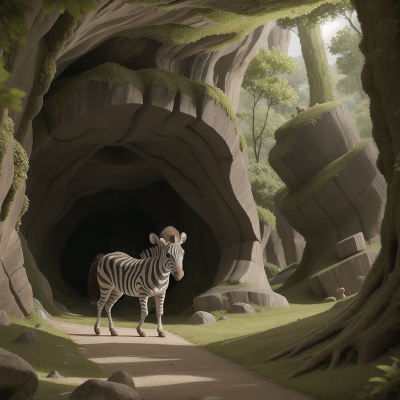 Image For Post Anime, confusion, zebra, forest, cave, villain, HD, 4K, AI Generated Art