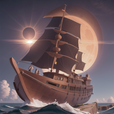 Image For Post Anime, solar eclipse, boat, queen, hero, book, HD, 4K, AI Generated Art