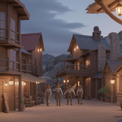 Image For Post Anime, wild west town, seafood restaurant, mummies, betrayal, fairy dust, HD, 4K, AI Generated Art