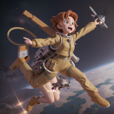 Image For Post Anime, bravery, chimera, jumping, helicopter, space station, HD, 4K, AI Generated Art