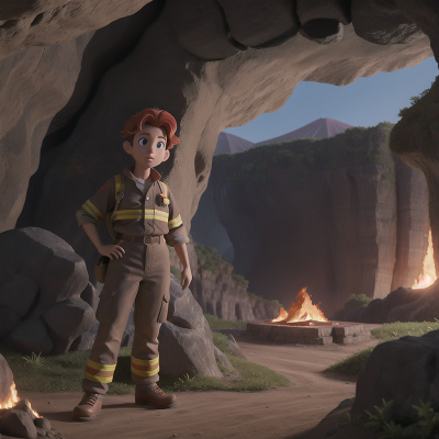 Image For Post Anime, cave, volcano, farm, firefighter, princess, HD, 4K, AI Generated Art