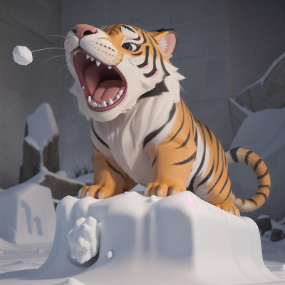 Image For Post Anime, avalanche, tiger, hail, dwarf, celebrating, HD, 4K, AI Generated Art