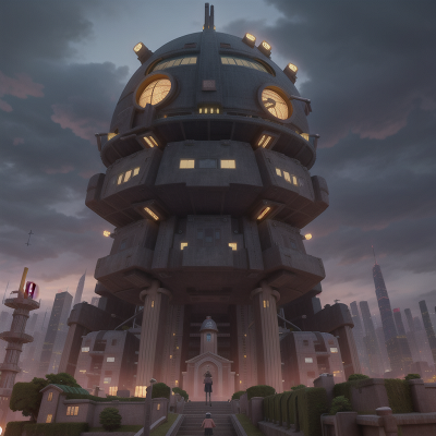 Image For Post Anime, tower, futuristic metropolis, suspicion, school, ogre, HD, 4K, AI Generated Art