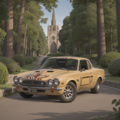 Image For Post Anime, cathedral, zebra, car, tiger, forest, HD, 4K, AI Generated Art