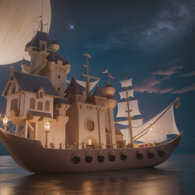 Image For Post Anime, princess, medieval castle, boat, space station, treasure, HD, 4K, AI Generated Art