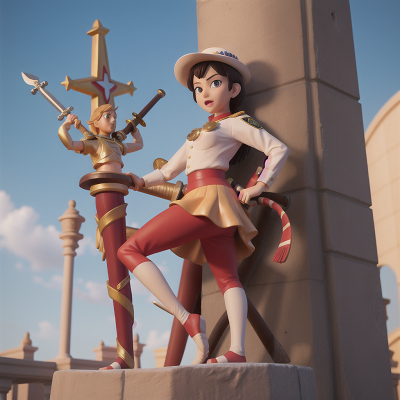 Image For Post Anime, circus, statue, police officer, stars, sword, HD, 4K, AI Generated Art