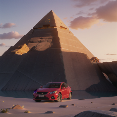 Image For Post Anime, pyramid, cave, car, queen, beach, HD, 4K, AI Generated Art