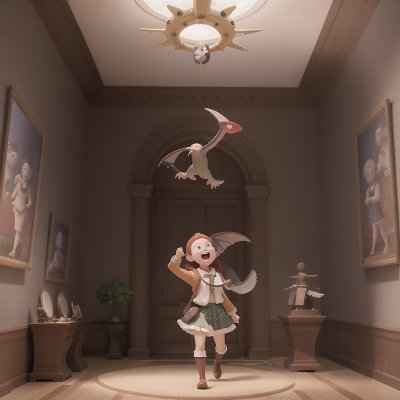 Image For Post Anime, museum, pterodactyl, enchanted mirror, bagpipes, success, HD, 4K, AI Generated Art