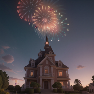 Image For Post Anime, telescope, fireworks, haunted mansion, school, ghostly apparition, HD, 4K, AI Generated Art