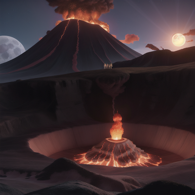 Image For Post Anime, moonlight, confusion, volcanic eruption, exploring, fighting, HD, 4K, AI Generated Art