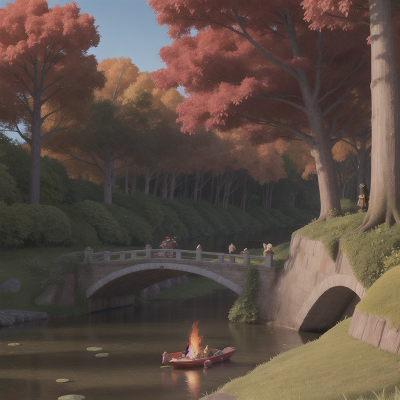 Image For Post Anime, firefighter, enchanted forest, river, alligator, museum, HD, 4K, AI Generated Art
