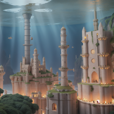 Image For Post Anime, scientist, skyscraper, ancient scroll, knights, underwater city, HD, 4K, AI Generated Art