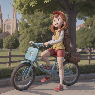 Image For Post Anime, bicycle, bus, joy, cathedral, bigfoot, HD, 4K, AI Generated Art