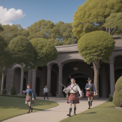 Image For Post Anime, park, bagpipes, villain, museum, knights, HD, 4K, AI Generated Art