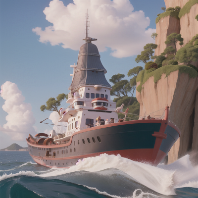 Image For Post Anime, boat, angel, skyscraper, seafood restaurant, griffin, HD, 4K, AI Generated Art