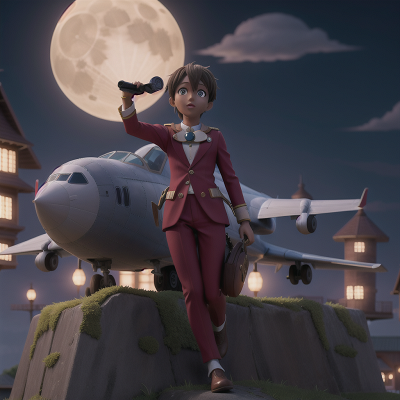 Image For Post Anime, success, moonlight, airplane, key, knight, HD, 4K, AI Generated Art