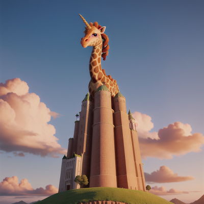Image For Post Anime, giraffe, unicorn, wizard, skyscraper, tower, HD, 4K, AI Generated Art