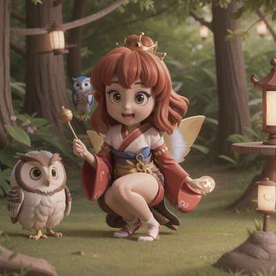 Image For Post Anime, fairy dust, geisha, owl, princess, cavemen, HD, 4K, AI Generated Art